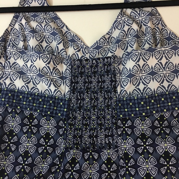 Athleta Pack Everywhere Geometric Halter Dress Blue - Picture 7 of 13